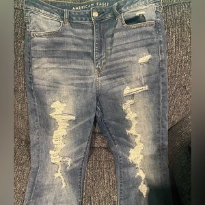 Size 12 American Eagle white washed high waisted jeans